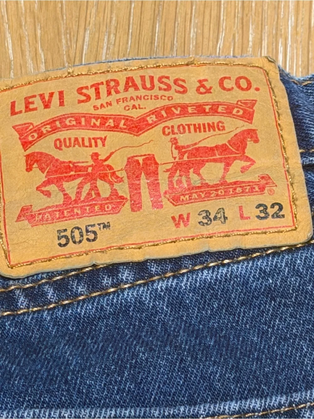 Levi’s 505 Regular Fit Jeans Men’s W34 L32 Blue Straight Leg Denim Classic